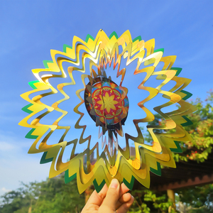 Wholesale Colorful Home Outdoor <b>Garden</b> Decor Yard Hanging 3d Metal Stainless Steel Wind Spinner - Product Image 4