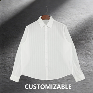 Camicie a Maniche Lunghe in <span class=keywords><strong>Seersucker</strong></span> Personalizzabili alla Moda per Uomo - Product Image 1