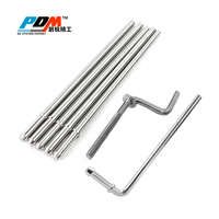 Support de tige vertical 3/8" 1/2" à tête plate droite, support de tige pivotant à 90°, support de tige d'échappement vertical 7" 9" 12" pour béton