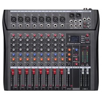 Console de mixage audio professionnelle 6 canaux CT6, égaliseur 3 bandes, effets intégrés, construction métallique, MP3/Bluetooth, 16 entrées, 2 sorties XLR/TRS