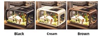 Aquarium créatif en plastique transparent avec couvercle, terrarium aquatique écologique, décoration de bureau pour poissons rouges et tortues