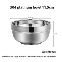 Yolecen 304 bol en platine en acier inoxydable épaissi pour soupe de nouilles instantanée cantine école ménage-pour salade froide oeuf