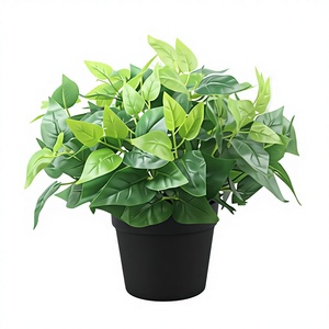 Planta Artificial de Bonsái en Maceta con Hojas de Rosa Verde Simuladas, Decoración para Interiores y Exteriores - Product Image 1