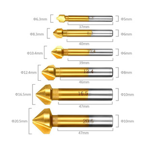 <b>Chamfering</b> <b>Tool</b> Set 6.3 To 20.5mm High Accuracy For Woodworking Milling Cutter Countersink Hole Opener Lathe Use - Product Image 1