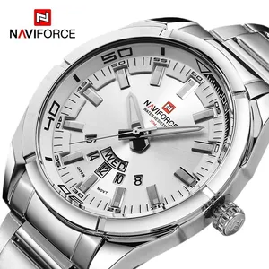 Naviforce 9038 ผู้ชายนาฬิกาควอทซ์หรูหรากีฬากันน้ํานาฬิกาโลหะผู้ชายสแตนเลสนาฬิกาข้อมือ