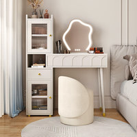 NKAHS Coiffeuse de luxe moderne et minimaliste avec rangement intégré, table de maquillage rétractable multifonctionnelle