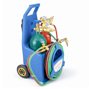 Kit d'outils de soudage, de brasage et de découpe au protoxyde d'acétylène de taille moyenne avec bouteilles de gaz et accessoires pour travaux sur métal - Product Image 4