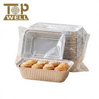 Conteneur rectangulaire jetable en aluminium de 660 ml, résistant au four et de qualité alimentaire, pour la cuisson, le barbecue et l'utilisation en cuisine