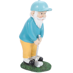 Estatua de Gnomo de golf de resina pintada a mano, Mini escultura de enano de jardín, estatuilla, artesanías de resina, juego de golf, gnomo en miniatura - Product Image 5