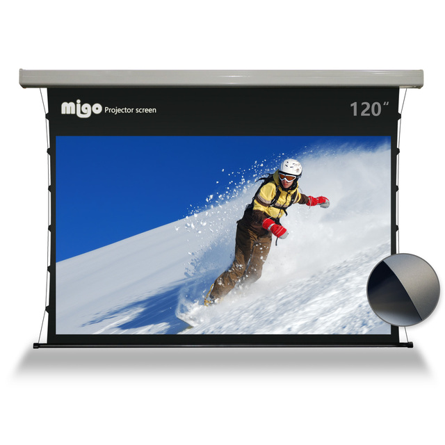 120 Inch PRO P Pull Down Tension Screen ALR CLR UST Fabric PET Crystal Sound Perforate Acoustically Projector Screen