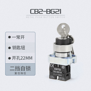 Interrupteur à bouton-poussoir électrique CNTD Changde CB2-BG21 autobloquant/auto-réinitialisant avec voyant lumineux, équipement électrique - Product Image 3