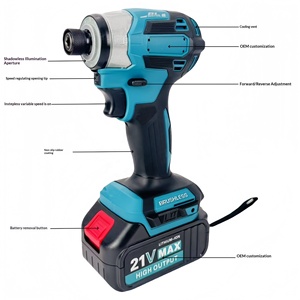 Trapano <span class=keywords><strong>Avvitatore</strong></span> Elettrico a Batteria LJ 1/4" Brushless a Coppia Elevata, Reversibile, con Funzione Impatto, Grado <span class=keywords><strong>Professionale</strong></span> OEM <span class=keywords><strong>18V</strong></span> - Product Image 1