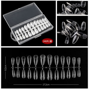 240 pièces/boîte presse sur les <span class=keywords><strong>faux</strong></span> ongles <span class=keywords><strong>faux</strong></span> ongles cercueil semi-givré couverture complète ongles courts Gel X conseils <span class=keywords><strong>Capsule</strong></span> Art accessoires outil - Product Image 4