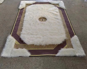 <span class=keywords><strong>Tapis</strong></span> turcs personnalisés 2023 à faible MOQ, en laine et fourrure de lapin, antidérapants, à poils longs et brillants dorés - Product Image 6