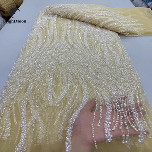 럭셔리 레드 튤 메쉬 자수 레이스 패브릭 스팽글 여아 액세서리를위한 여성용 웨딩 파티를위한 새로운 페르시 네트 레이스 - Product Image 4