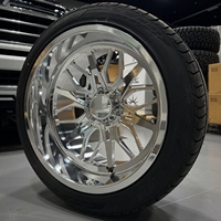 Jantes 24x12 26x14 28x16 6x5.5 6x139.7 28 pouces, 6 trous, jantes profondes pour Chevy Silverado 1500, jantes chromées polies, 4x4 monobloc