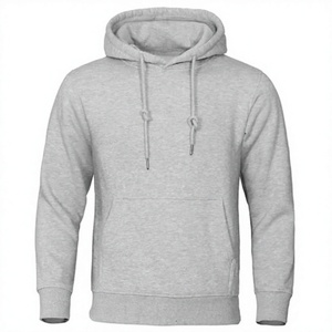 Men's Solid Color <b>Hooded</b> Sweatshirt Regular Fit 100% Cotton <b>Fleece</b> Breathable Casual Winter Wear - Product Image 2