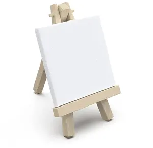 Bview Art 10X10 Cm Gespannen Canvas Met 8*15Cm Mini Natuurlijk Hout Display Ezel Kit