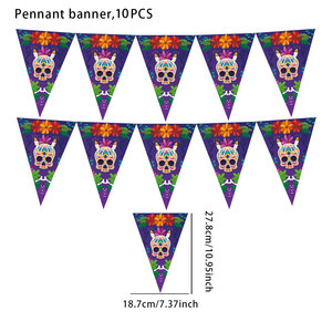 Drapeau triangulaire mort joyeux anniversaire fête bannière décorative noël Halloween atmosphère fanion bannière fête décoration - Product Image 2