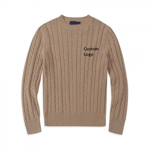 Suéter <span class=keywords><strong>de</strong></span> Punto Trenzado para <span class=keywords><strong>Hombre</strong></span> <span class=keywords><strong>de</strong></span> Alta Calidad, Estilo Old Money, con <span class=keywords><strong>Cuello</strong></span> Redondo y Logo Bordado Personalizado - Product Image 5