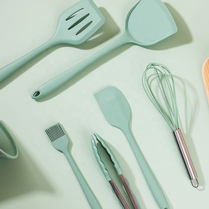 Wholesale 7pcs <strong>Kitchen</strong> Non-Stick Cooking <strong>Accessories</strong> Heat Resistant Green Pink <strong>Grey</strong> Silicone Spatula Spoon <strong>Kitchen</strong> Utensils Set - Product Image 3
