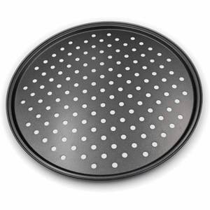 Plaque de cuisson à pizza antiadhésive perforée D11'' en acier au carbone écologique, profondeur 1,5 cm, pour accessoires de cuisine - Product Image 1
