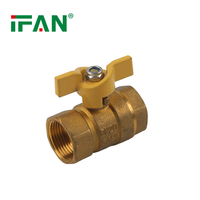 Ifan haute pression 1/2 pouces femelle fileté cuivre forgé vanne de tuyau de gaz vanne à boisseau sphérique en laiton