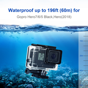 Kit d'accessoires pour boîtier étanche pour <span class=keywords><strong>GoPro</strong></span> <span class=keywords><strong>Hero</strong></span> 5 6 <span class=keywords><strong>7</strong></span> Black Action Camera, étui de protection avec filtre pour objectif + 12 pièces anti-buée - Product Image 4