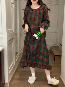 Otoño nueva ropa de salón Camisón con volantes de <span class=keywords><strong>manga</strong></span> <span class=keywords><strong>larga</strong></span> Conjunto de pijama Suelto - Product Image 2