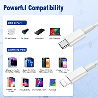 Kabel Data Cepat MFi PD20W 27W untuk Ponsel iPhone 8-14, Kawat Tembaga Penuh, Bahan TPE, Pengisian Cepat dan Transmisi Data