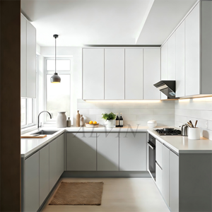 Mobili da <span class=keywords><strong>Cucina</strong></span> Alvin Moderni e Minimalisti, Completi, Personalizzabili, <span class=keywords><strong>a</strong></span> Forma di L, in Melamina Ecologica e Ignifuga, con Lavello e Garanzia di 5 Anni - Product Image 1