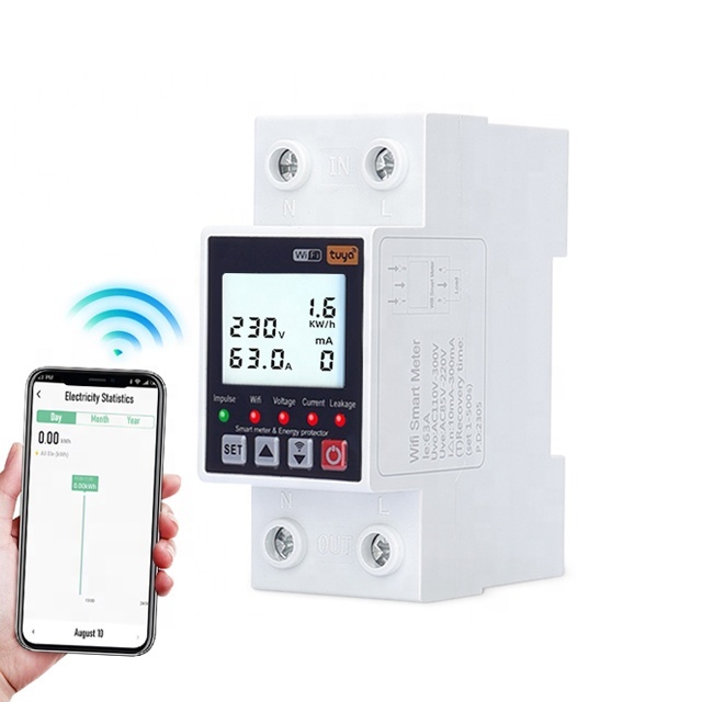 JMRD-WIFI   Wifi Wireless Control Circuit Earth Leakage Smart Meter  Protector Over Under Voltage Protection Relay