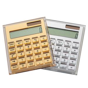 गर्म बिक्री डेस्कटॉप दर्पण सोने सौर ऊर्जा 12 अंक के लिए एक्रिलिक कैलकुलेटर कार्यालय सामान - Product Image 4