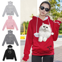 Sweat-shirt à capuche décontracté en polyester, best-seller transfrontalier, avec grandes poches et motif patte, pour chiens, chiens dachshund et chats, automne/hiver