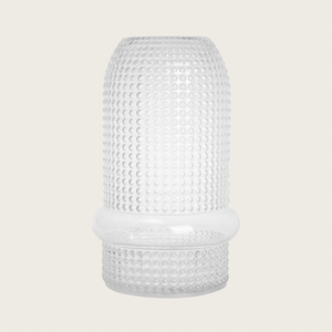 Hand Blown Clear Hobnail Glass <b>Vase</b> <b>Unique</b> Banded Design <b>Vase</b> for Home Office Flower Arrangement Modern Decor Accent - Product Image 2