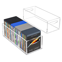 Boîtes et contrôleurs de jeux vidéo Conteneur de stockage en acrylique pour petits livres Livrets DVD CD Boîte de rangement en acrylique