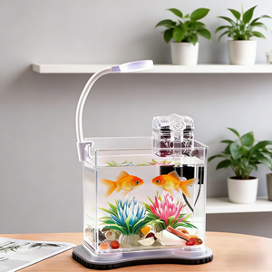Nouveau bricolage <span class=keywords><strong>Fish</strong></span> TankTransparent Douyu plastique paysage décoration créative réservoir écologique eau avec filtre pour poissons - Product Image 1