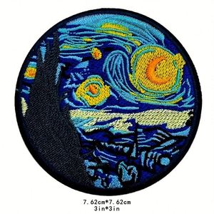 Patch brodé thermocollant Ciel étoilé, lever de soleil, montagne, boussole, espace pour la décoration de vêtements, sacs et chapeaux - Product Image 4