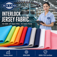 Tissu jersey interlock 100% polyester 75D/72F respirant et anti-humidité pour t-shirts de course