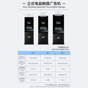 ตู้โฆษณาแบบคีออสก์หน้าจอสัมผัสขนาด 55 นิ้ว ป้ายดิจิทัลและจอแสดงผลสำหรับธุรกิจบริการตนเองทั้งภายนอกและภายในอาคาร - Product Image 2