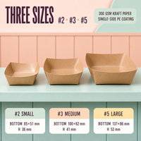 Barquettes pour friandises pour animaux, barquettes en papier kraft en forme de bateau pour la vente et la dégustation d'aliments pour animaux, petites tailles résistantes à l'huile, jetables et faciles à servir