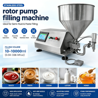 Machine de remplissage à pompe rotative en acier inoxydable haute viscosité pour lotions, pâtes, farce à viande, shampoings, eau pure et aliments visqueux