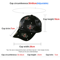 RongGuang Venta al por mayor Moda Impreso Diamantes de imitación Gorra de béisbol Moda brillante Gorra deportiva para Mujeres Hombres Actividades al aire libre