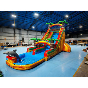 Toboggan aquatique gonflable commercial géant sur le thème de l'évasion pour adultes et enfants, avec coutures renforcées - Product Image 5