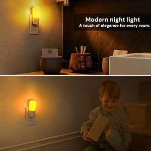 Veilleuse LED couleur ambre avec capteur crépusculaire, intensité réglable, à brancher, pour chambre d'enfant - Product Image 4