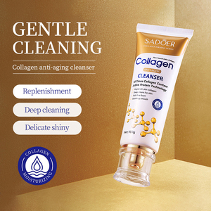 SADOER <span class=keywords><strong>Detergente</strong></span> <span class=keywords><strong>Viso</strong></span> al Collagene Anti-Età 100g, Pulizia Profonda, Schiumogeno, Proteine Attive per Rassodare e Levigare la Pelle - Product Image 2