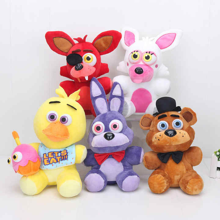 18cm Fnaf Recheado Brinquedos de Pelúcia Freddy Fazbear Urso Foxy Coelho  Bonnie Chica Peluche Juguetes 5 Noites No Freddy Plushie Toys Presentes