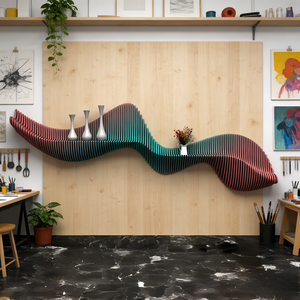 Décorations murales en bois durables personnalisées, art populaire moderne, tentures murales pour salon et hôtel - Product Image 3