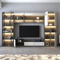 Meuble TV de style moderne en bois massif de luxe pour salon et chambre à coucher, réglable