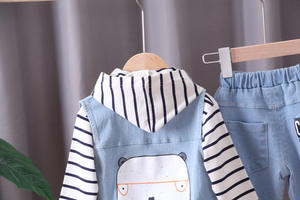 Ropa de Boutique para Niñas Otoño, Sudadera Lisa, Chaleco, Jeans, Conjunto Vaquero Infantil - Product Image 3